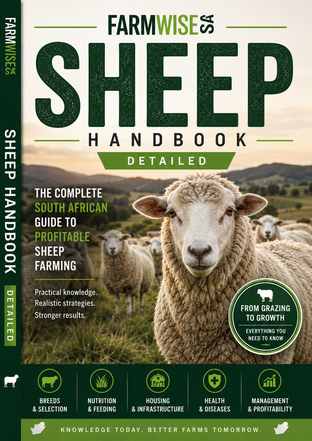 Detailed Sheep Handbook – front cover, FarmWise SA digital farming handbook