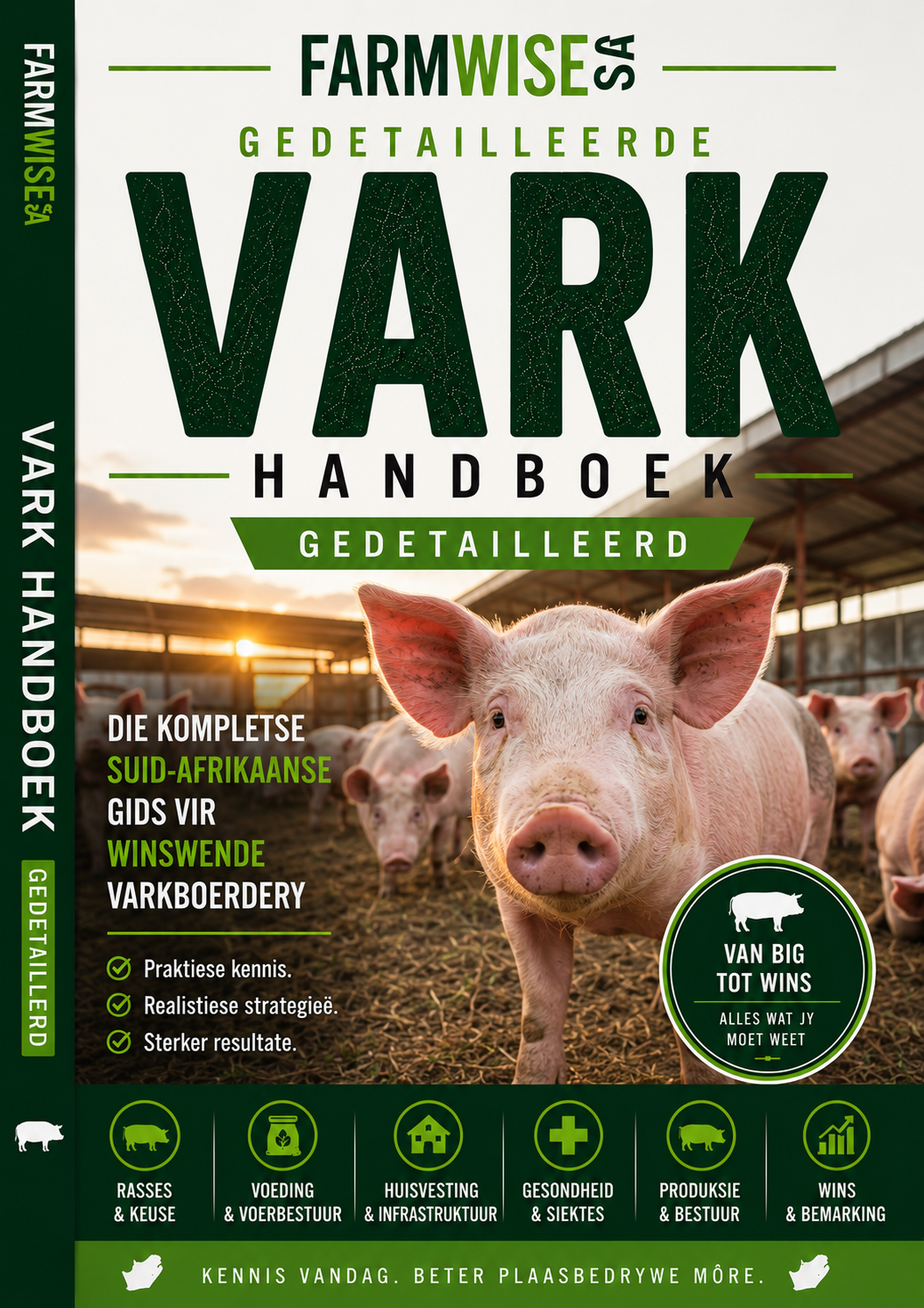 Gedetailleerde Varkboerdery Handboek – front cover, FarmWise SA digital farming handbook
