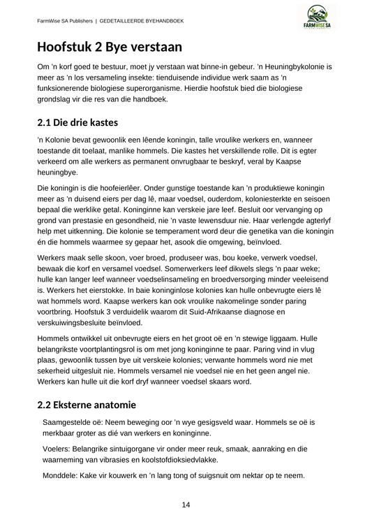 Hersiene Oktober 2026-uitgawe; werklike binneblad 14. Detailed Bee, Afrikaans.