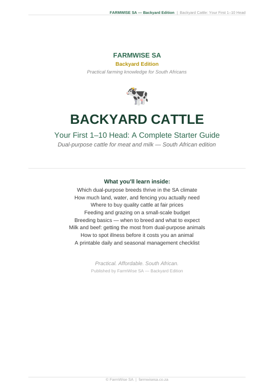 Cattle Farming | Backyard Edition Handbook – sample page 1