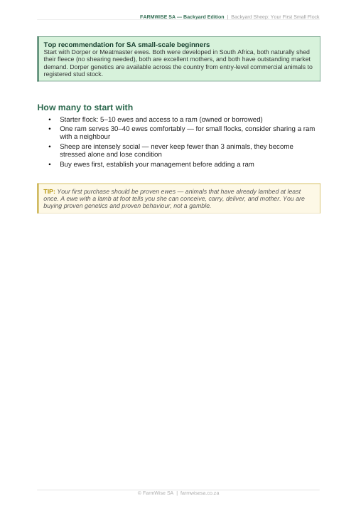 Sheep Farming | Backyard Edition Handbook – sample page 5