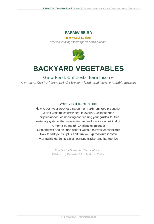 Vegetable Farming | Backyard Edition Handbook – sample page 1