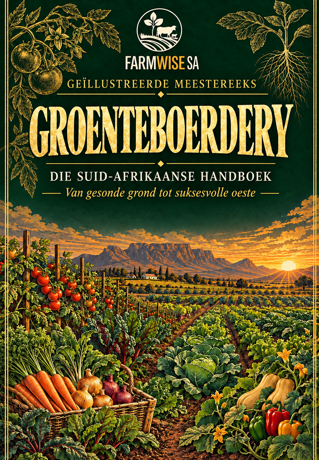 FarmWise SA Groenteboerdery Afrikaanse Geïllustreerde Meesterreeks boekomslag