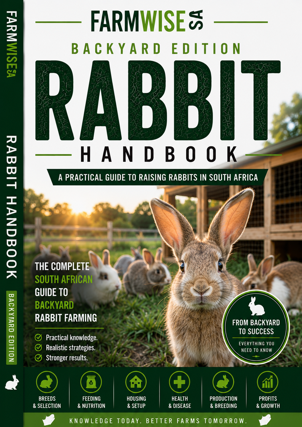 Rabbit Farming | Backyard Edition Handbook – front cover, FarmWise SA digital farming handbook