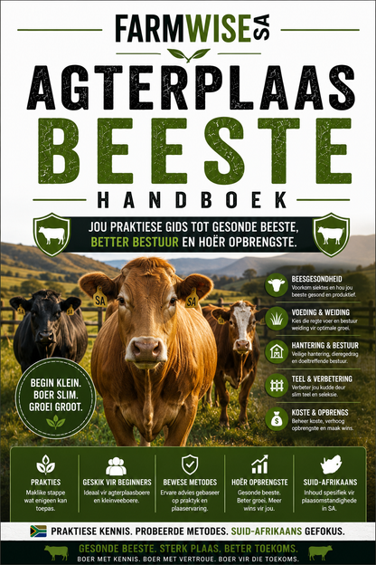 Agterplaas Beeste Handboek — Jou Eerste Kudde – front cover, FarmWise SA digital farming handbook