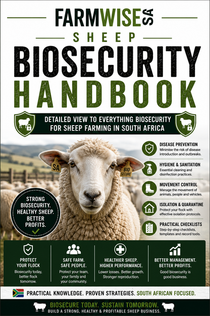 Complete Sheep Biosecurity Handbook – front cover, FarmWise SA digital farming handbook