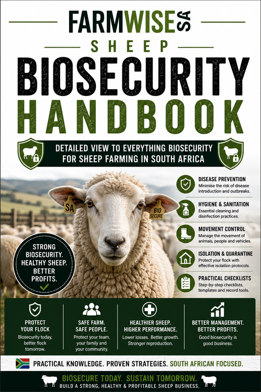Complete Sheep Biosecurity Handbook – front cover, FarmWise SA digital farming handbook