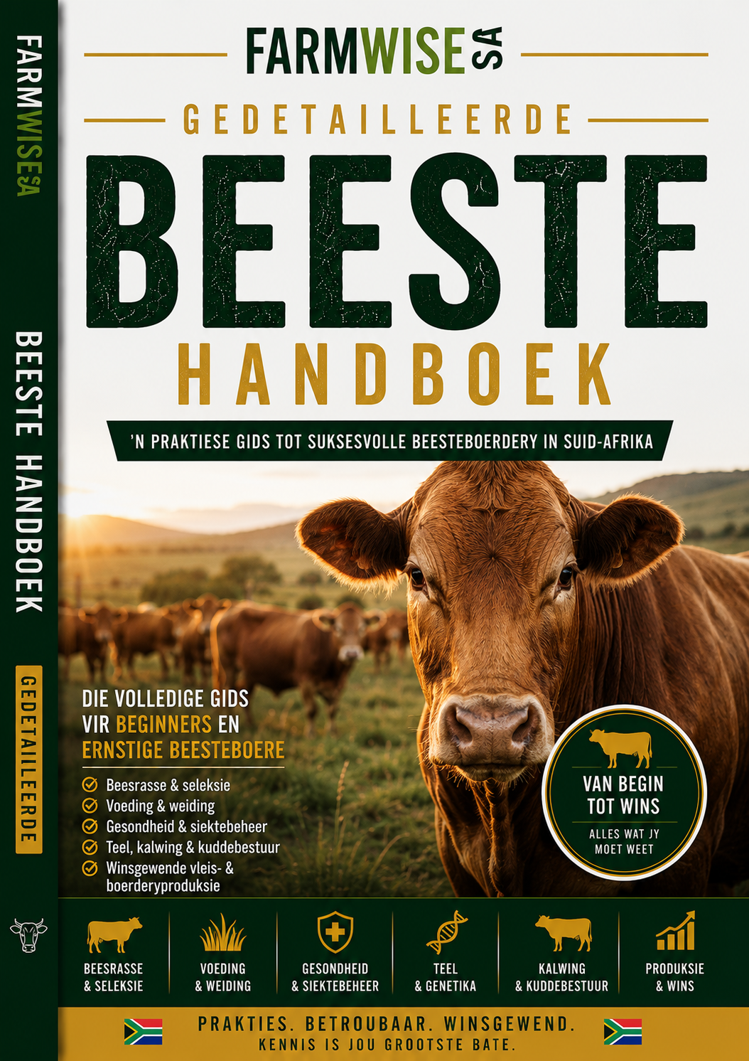 Gedetailleerde Beeste Handleiding – front cover, FarmWise SA digital farming handbook