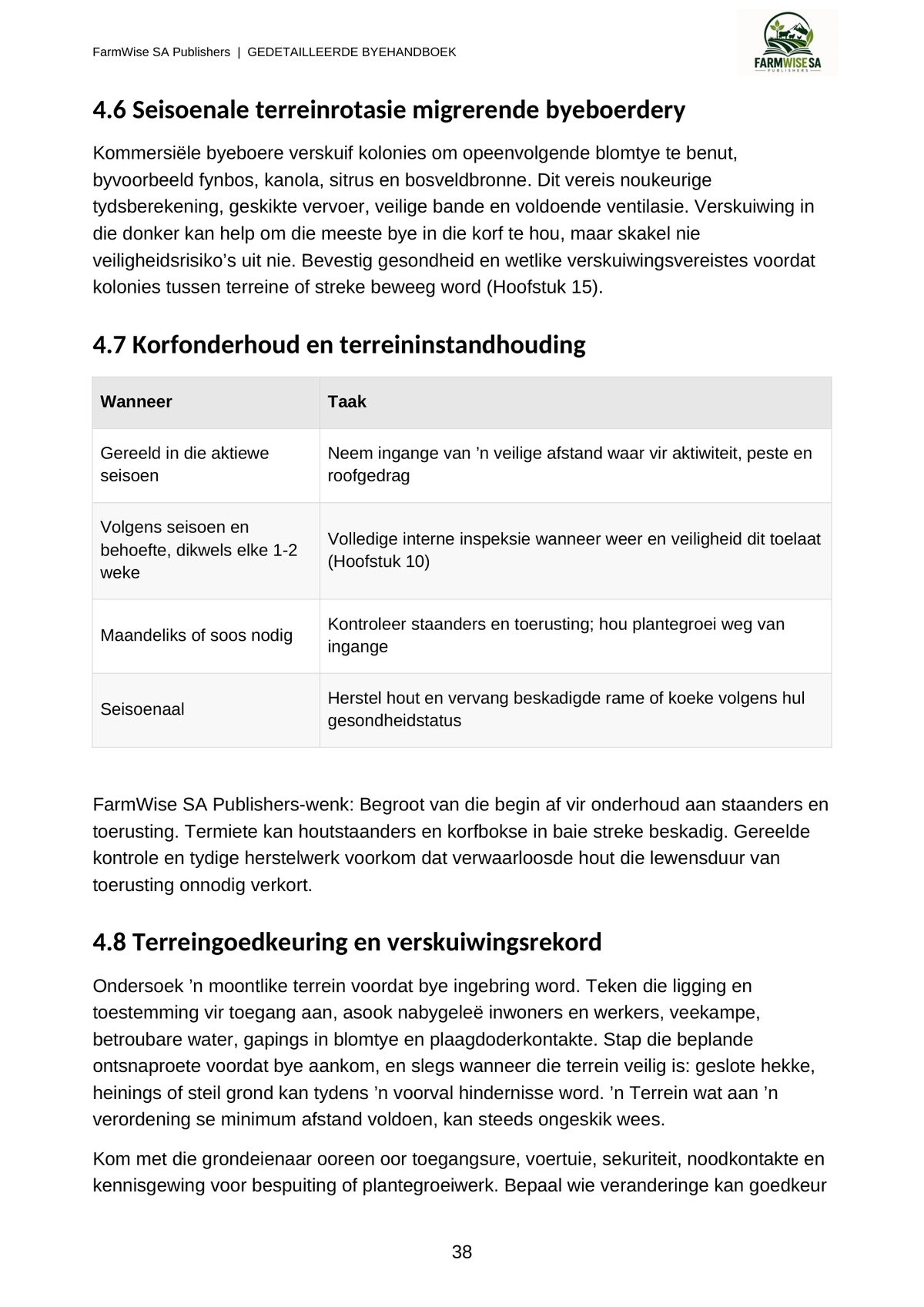 Hersiene Oktober 2026-uitgawe; werklike binneblad 38. Detailed Bee, Afrikaans.