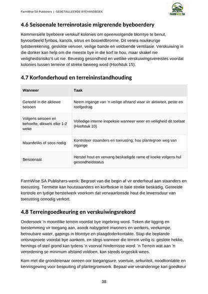 Hersiene Oktober 2026-uitgawe; werklike binneblad 38. Detailed Bee, Afrikaans.
