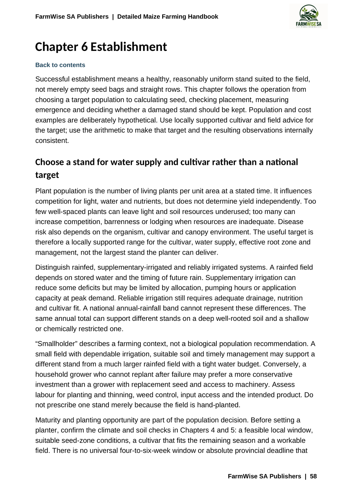 Updated October 2026 edition; actual interior page 58. Detailed Maize, English.