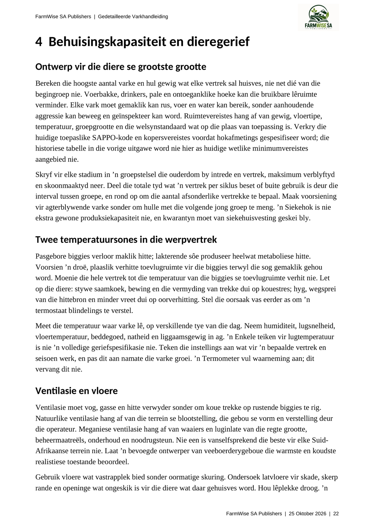 Hersiene Oktober 2026-uitgawe; werklike binneblad 22. Detailed Pig, Afrikaans.