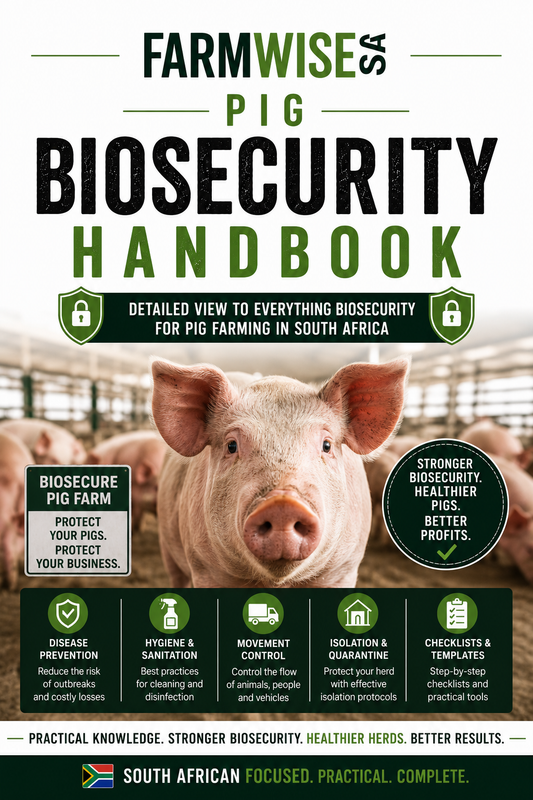 Complete Pig Biosecurity Book – front cover, FarmWise SA digital farming handbook