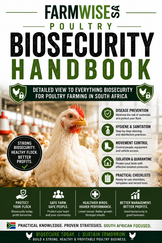 Complete Poultry Biosecurity Handbook – front cover, FarmWise SA digital farming handbook