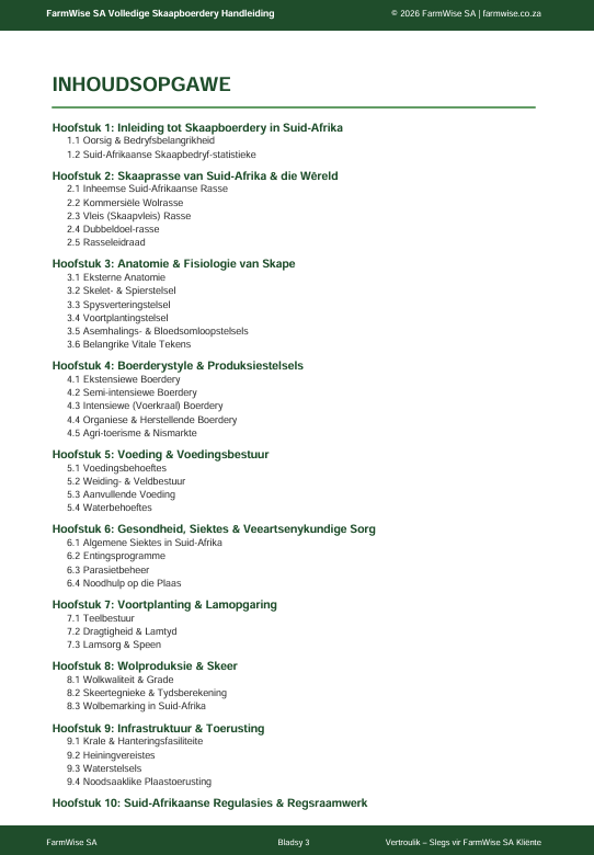 Gedetailleerde Skaapboerdery Handboek – sample page 1
