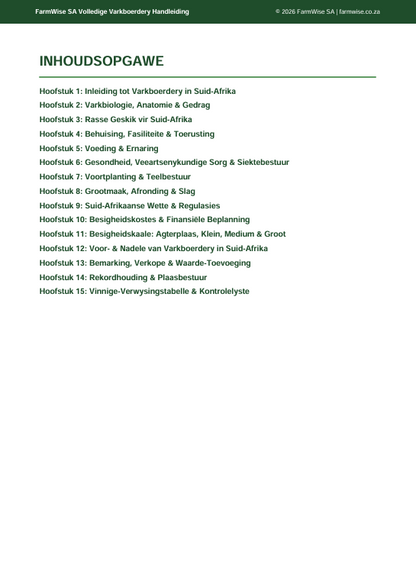 Gedetailleerde Varkboerdery Handboek – sample page 2