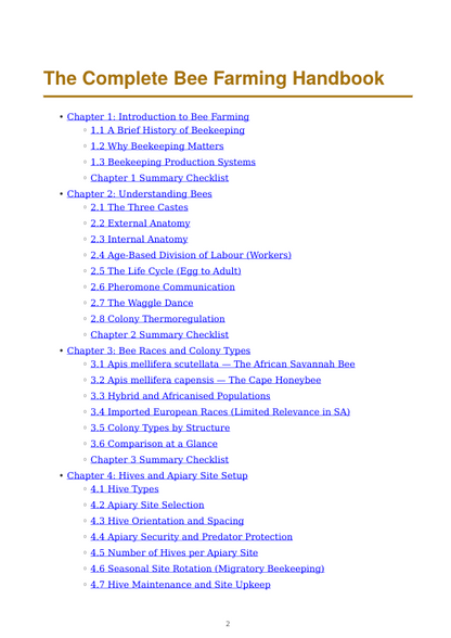 Detailed Bee Farming Handbook – sample page 1