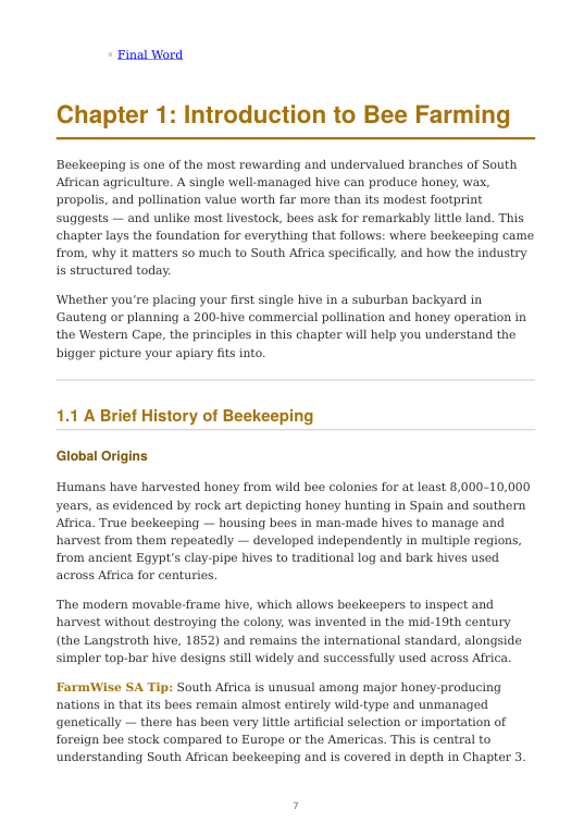 Detailed Bee Farming Handbook – sample page 6