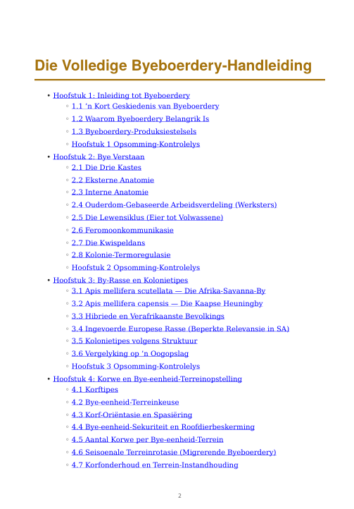 Gedetailleerde Byeboerdery Handleiding – sample page 1