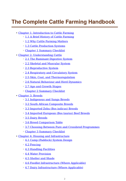 Detailed Cattle Handbook – sample page 1