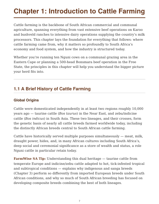 Detailed Cattle Handbook – sample page 6
