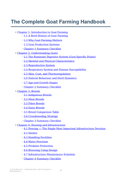Detailed South African Goat Farming Handbook – sample page 1