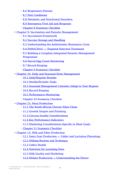 Detailed South African Goat Farming Handbook – sample page 2