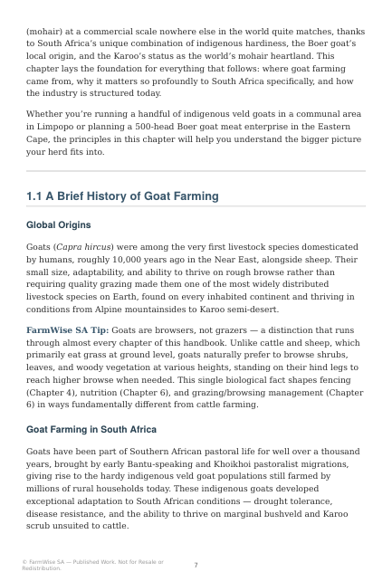 Detailed South African Goat Farming Handbook – sample page 6