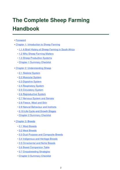Detailed Sheep Handbook – sample page 3