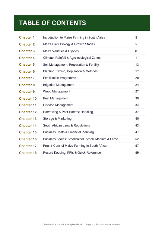 Detailed Maize Farming Handbook – sample page 2