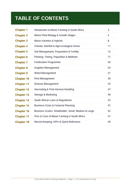 Detailed Maize Farming Handbook – sample page 2