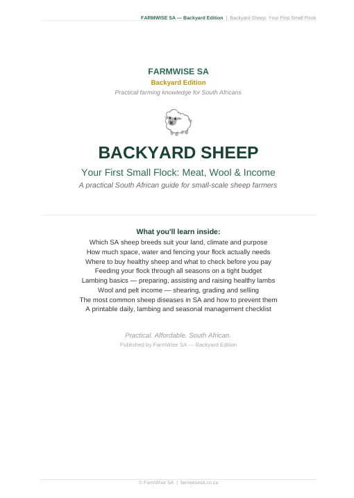Sheep Farming | Backyard Edition Handbook – sample page 1