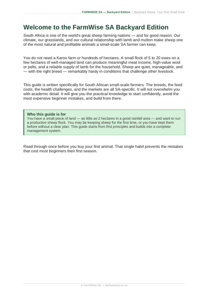 Sheep Farming | Backyard Edition Handbook – sample page 2