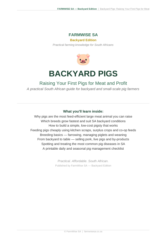 Pig Farming | Backyard Edition Handbook – sample page 2