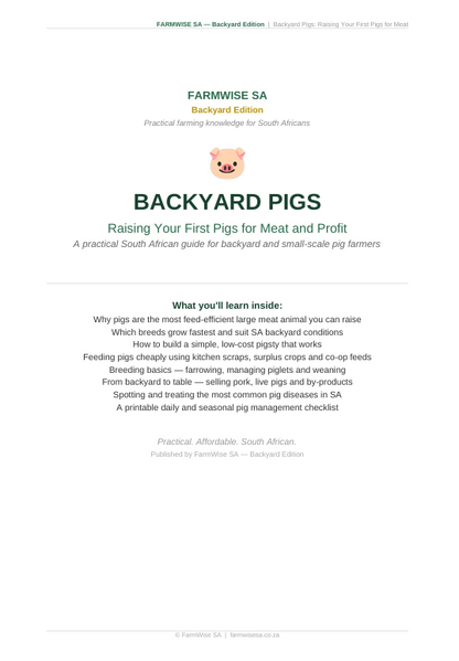 Pig Farming | Backyard Edition Handbook – sample page 2