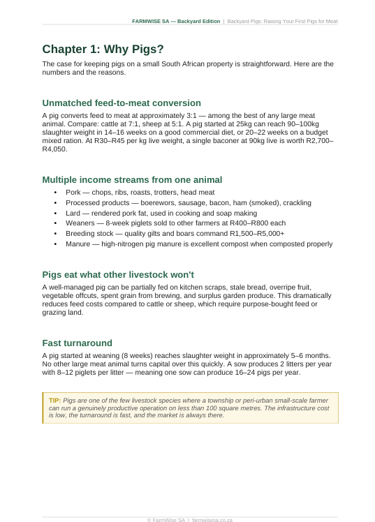 Pig Farming | Backyard Edition Handbook – sample page 4