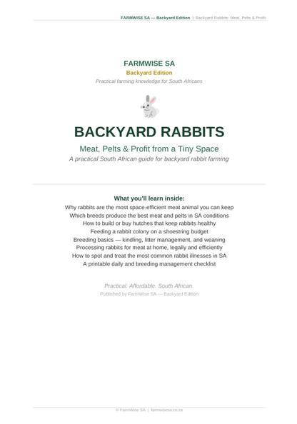 Rabbit Farming | Backyard Edition Handbook – sample page 1