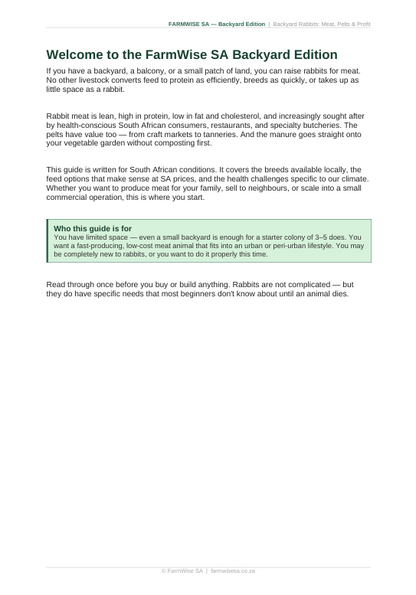 Rabbit Farming | Backyard Edition Handbook – sample page 2