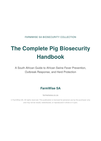 Complete Pig Biosecurity Book – sample page 1